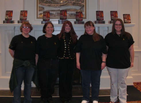 Kim with roadies